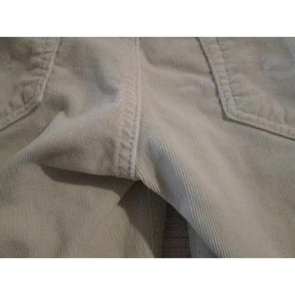 Ag Adriano Goldschmied Corduroy the Stilt Cigarette Pants Size 26 Ivory Solid - Picture 9 of 9